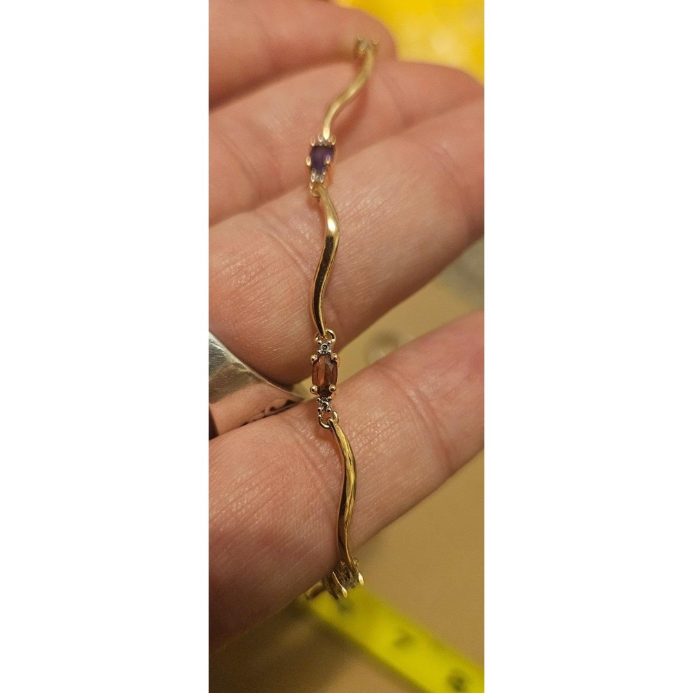 Vintage Ross-Simons Designer 925 Vermeil Gemstone Tennis Bracelet
